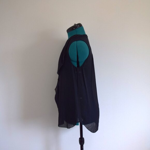 Artizia Babaton Silk Flowy Deep V Ruffle Tank Top - Picture 5 of 6